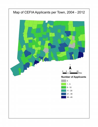 Applicants per Town 2004-2012