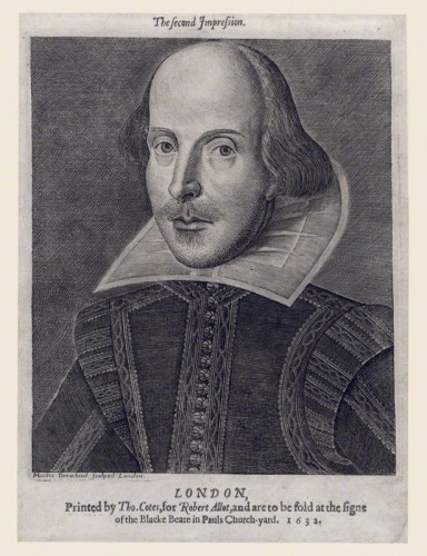 A confirmed engraving of William Shakespeare as printed with a compilation of his works in 1632. The same portrait was published in 1623 with Shakespeare’s First Folio. Courtesy of the National Portrait Gallery, London.