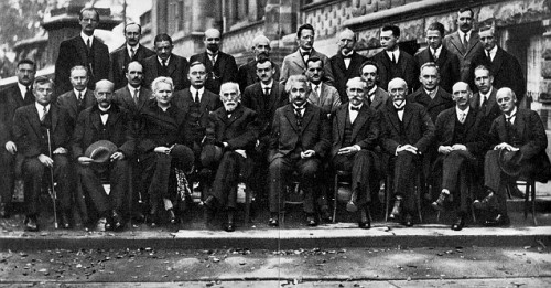 The 1927 Fifth Solvay Conference on the implications of the new quantum theory, led by Albert Einstein front and center. Courtesy of the Daily Mail.