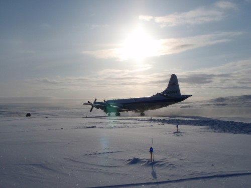 NASA’s Operation IceBridge used airborne radar to collect data on the topography hidden beneath the ice sheet. Image courtesy of NASA. 