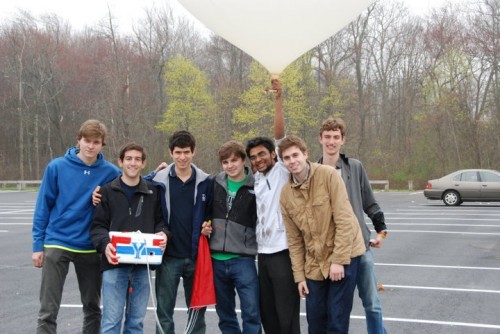 Kolmas (far left) and the YUAA launched Horizon, the YUAA’s first successful balloon project. Photo courtesy of Jan Kolmas