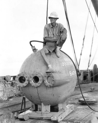 Charles William Beebe and Otis Barton’s bathysphere was the first craft capable of reaching extreme depths  Photo courtesy of the National Oceanic and Atmospheric Administration