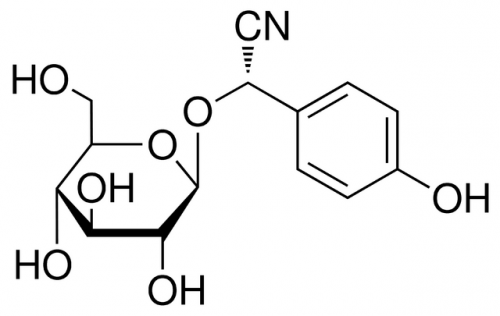 The chemical structure of dhurrin, which was successfully synthesized in chloroplasts earlier this year. Courtesy of Sigma Aldrich. 