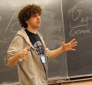 Horowitz teaches physics for the spring session of Splash 2012, which drew more than 300 students from the area. Courtesy of Splash at Yale and Ben Horowitz.