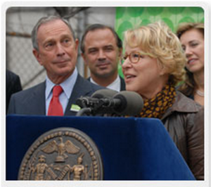 Mayor Michael Bloomberg announcing the launch of the MillionTreesNYC project in October 2007. Courtesy of Daniela Avila, NYC Park Department.