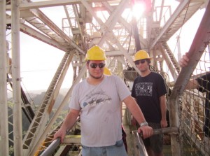 Students on a catwalk atop the Arecibo Observatory’s collecting dish.  Image courtesy of the Yale Astronomy Department.