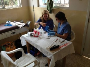 Beshar works alongside a friend in Ecuador. In addition to her service abroad, Beshar was a former president of the Public Health Coalition at Yale, and she is also a Global Health Fellow. Courtesy of Isabel Beshar.