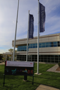 An outside view of the new Center for Excellence in the Yale West Campus Imaging Center. Image courtesy of Vladmir Polejaev.