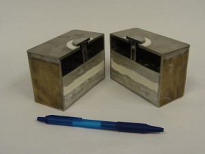 This cross-section, of one of the Sadoway Lab’s early 4-inch prototype of the battery, demonstrates the simplicity of both the concept and the design. It also shows that the battery can be scaled up or down, depending on its intended purpose. Image Courtesy of Donald Sadoway.