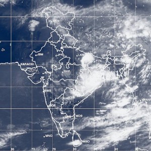 Monsoon depressions, while not as striking from satellite views as the typical cyclone, still bring extensive clouds and rains. Image courtesy of The Hindu.