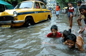 Monsoon storms may displace thousands, or even millions of people due to rain and flood damage. Image courtesy of The Telegraph.