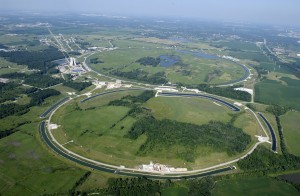 A view of Fermilab from above. Image courtesy of Wikimedia.