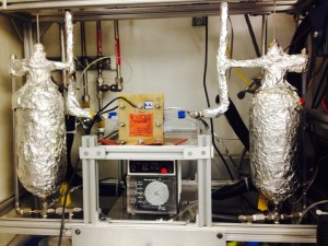 This device is known as a the Fuel Cell Test Station. The lab uses it to test electrocatalytic properties of new materials. Image courtesy of professor Andre Taylor.