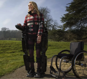 A thought-controlled exoskeleton similar to this one might become a reality for paralyzed patients in the next six years. Image courtesy of the University of Melbourne.